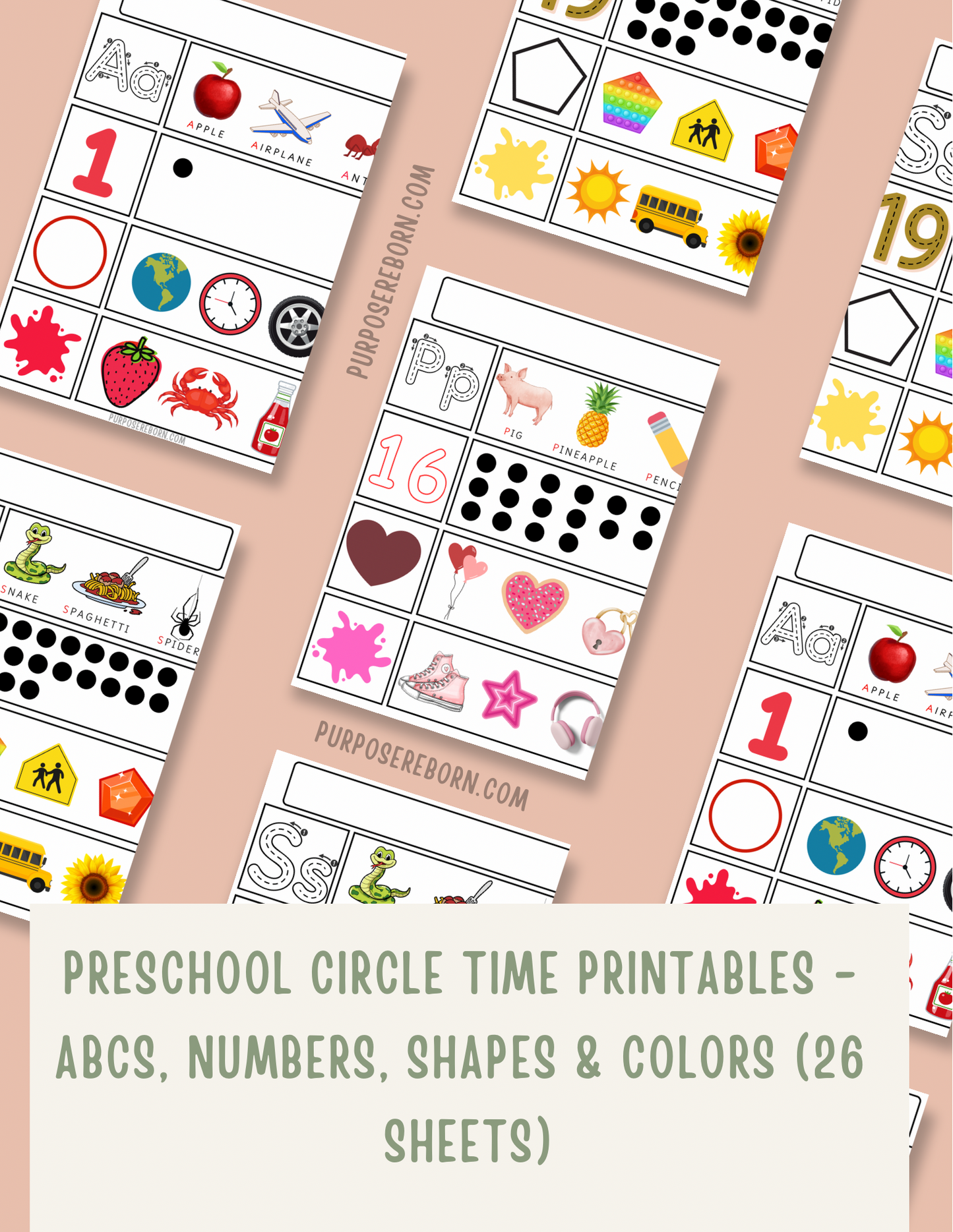 Circle Time Fun Pack – ABCs, 123s, Shapes & Colors (26 Sheets)